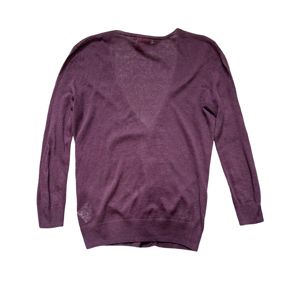 Tory Burch Purple Linen Cotton Button Front Cardigan Sweater XS - Picture 4 of 4